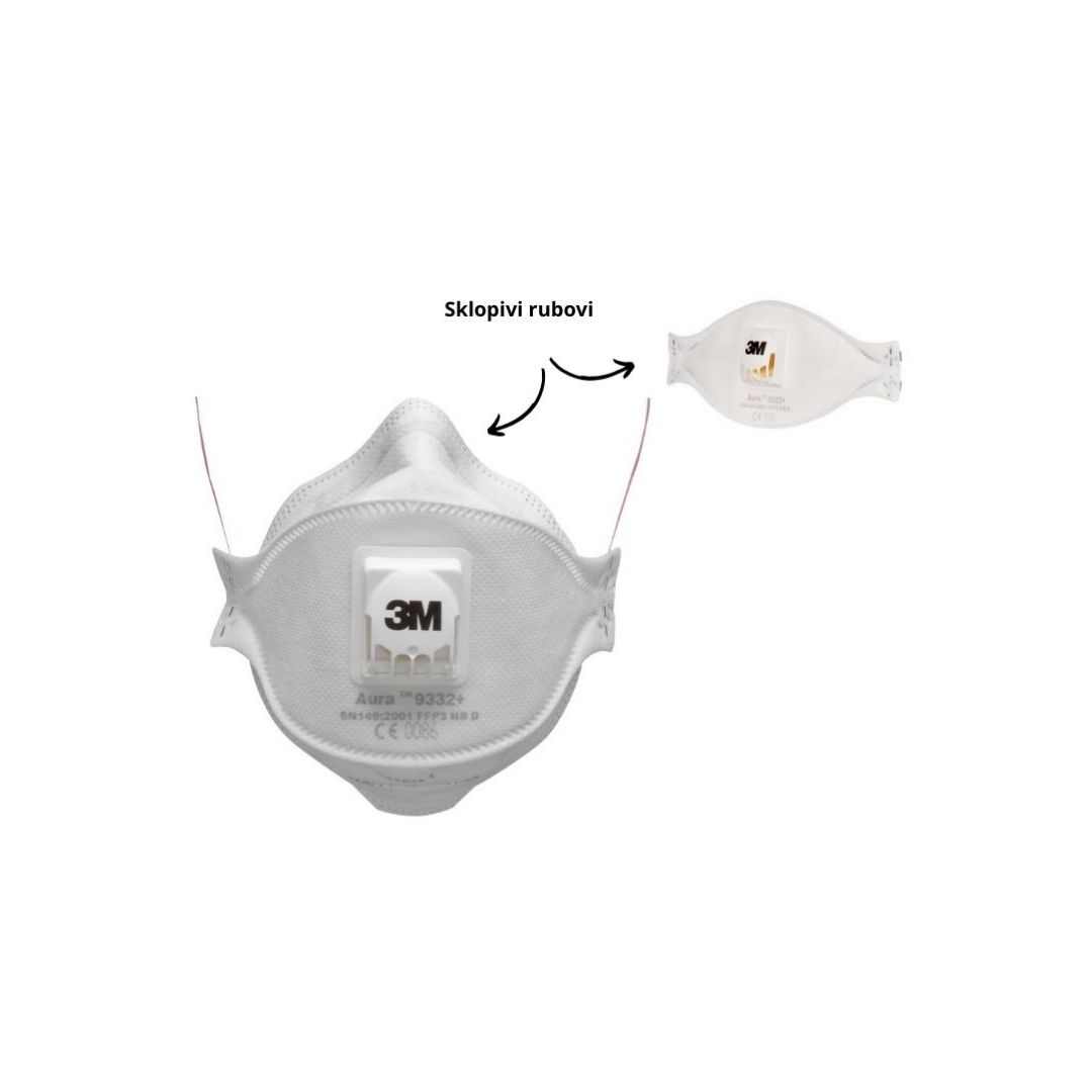 3M Aura 9332 i 1873 FFP3 zaštitni respirator maska za lice OMC